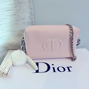 Dior pink cosmetic pouch